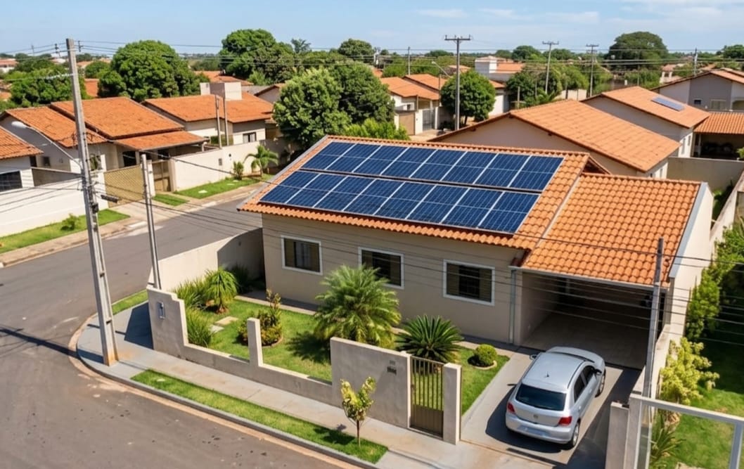 Instalação residencial da Max Foton em telhado de telha cerâmica