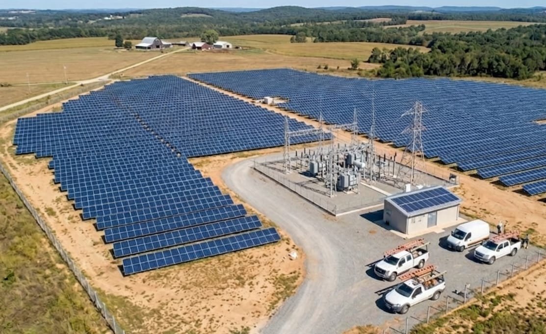 Usina solar em solo instalada em propriedade rural